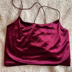 Velvet open back crop top